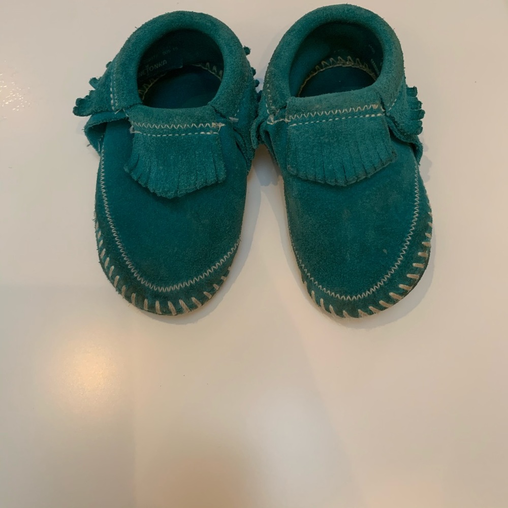Minnetonka turquoise moccasins